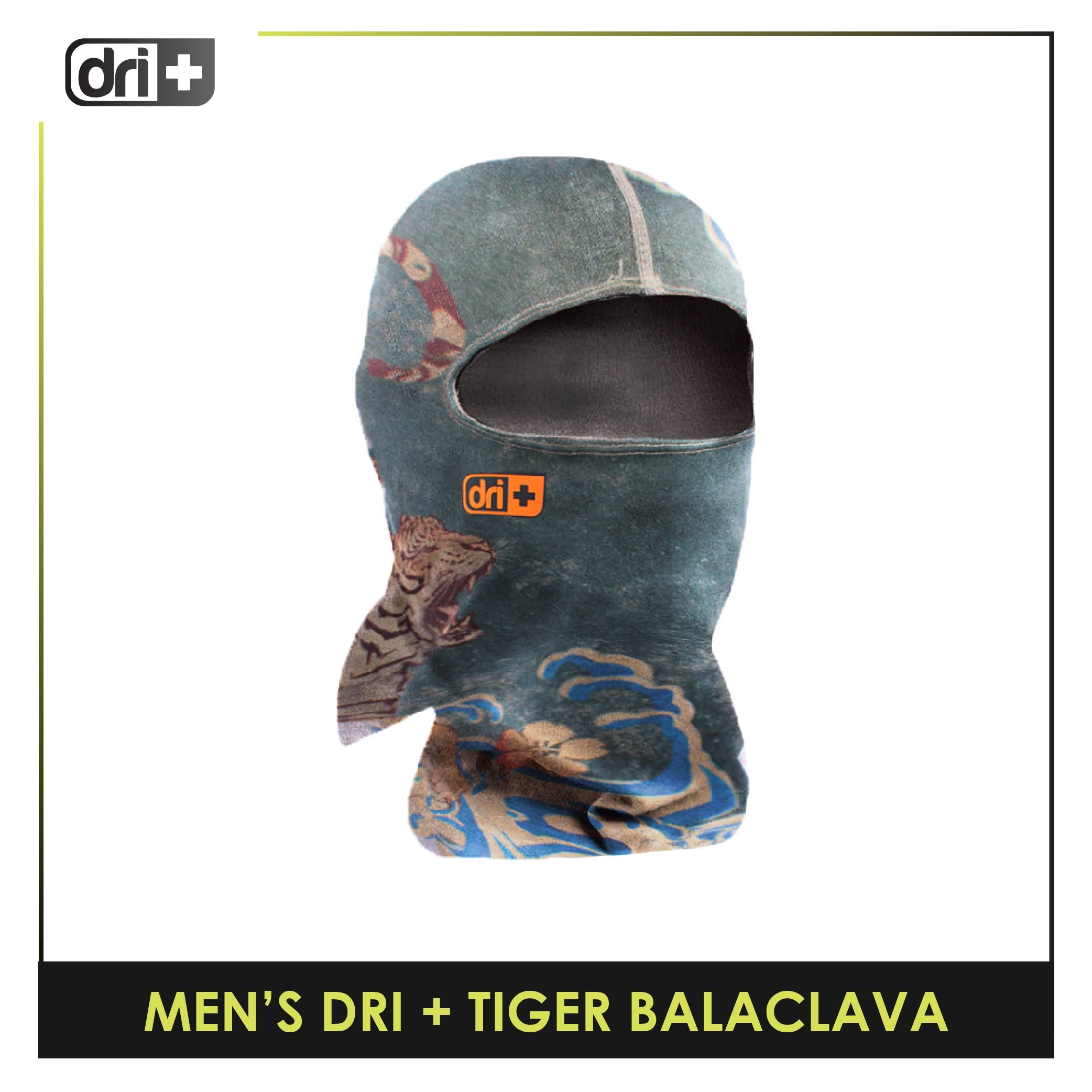 Dri Plus Men's Tiger 2022 Washable Multi-Functional Moisture Wicking Balaclava 1 piece DAMBTIGER21 (Limited Edition)