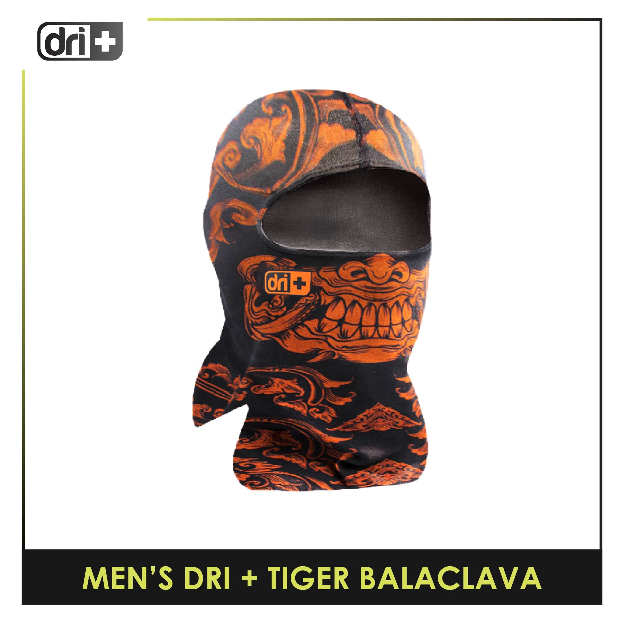 Dri Plus Men's Tiger 2022 Washable Multi-Functional Moisture Wicking Balaclava 1 piece DAMBTIGER21 (Limited Edition)