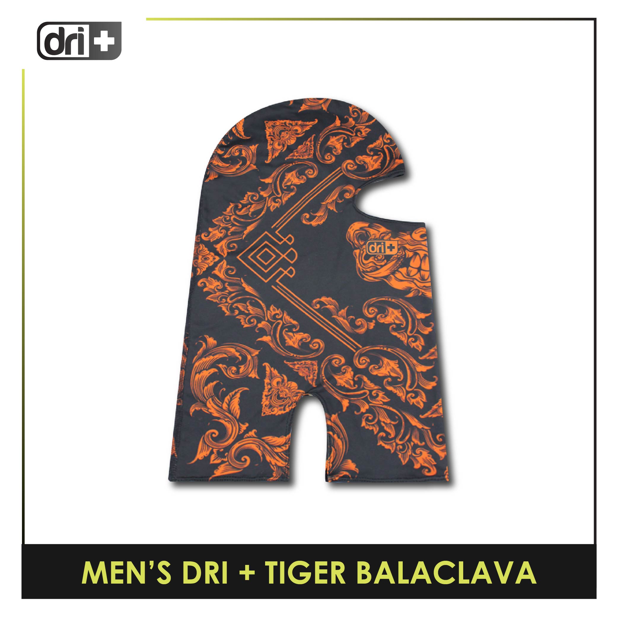 Dri Plus Men's Tiger 2022 Washable Multi-Functional Moisture Wicking Balaclava 1 piece DAMBTIGER21 (Limited Edition)