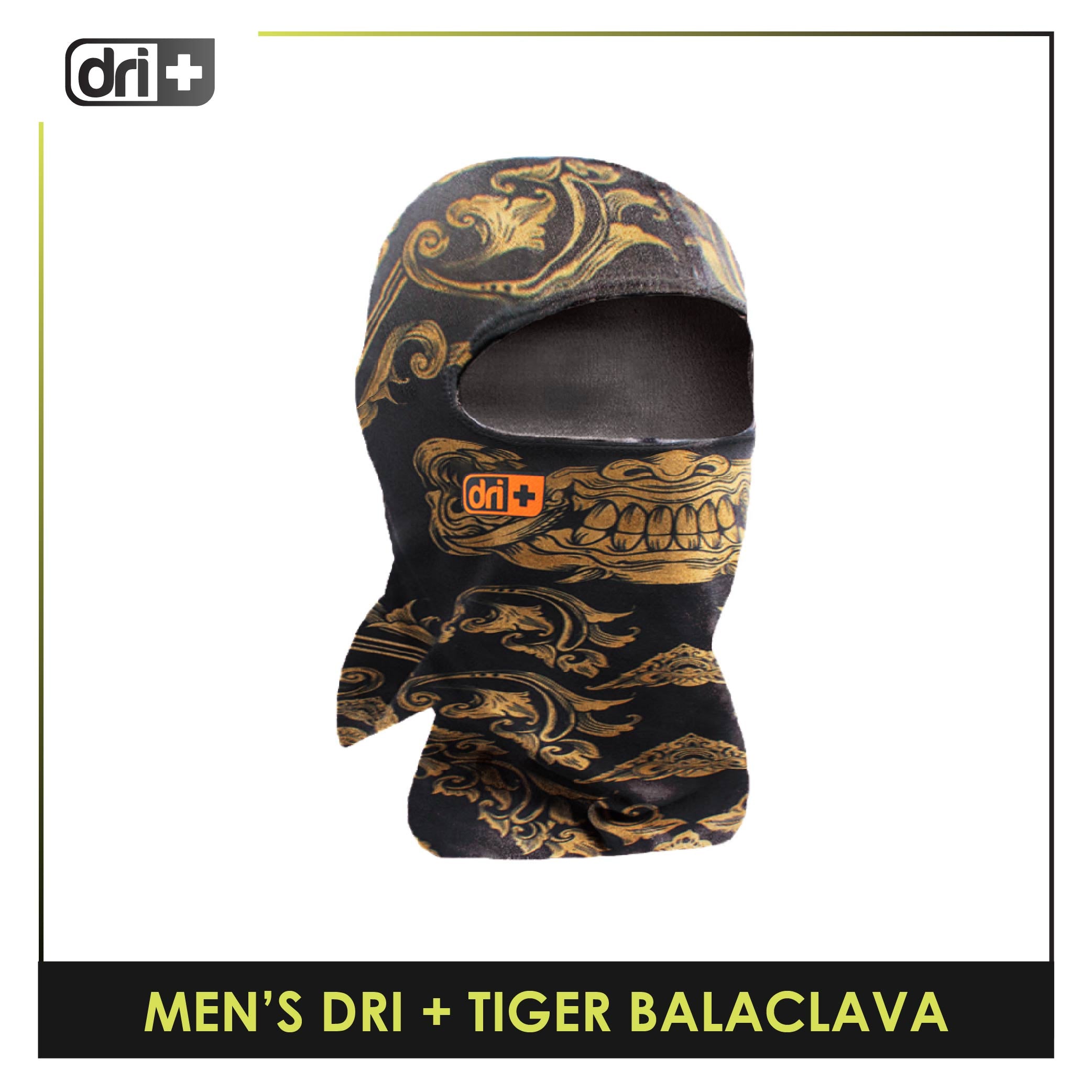 Dri Plus Men's Tiger 2022 Washable Multi-Functional Moisture Wicking Balaclava 1 piece DAMBTIGER21 (Limited Edition)