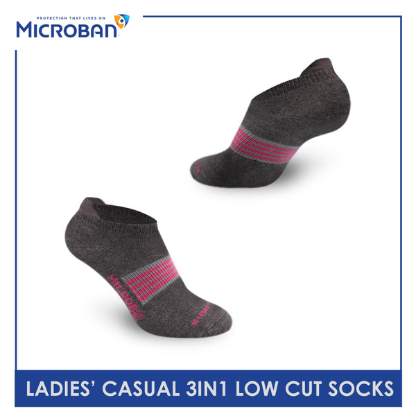 Microban Ladies' Cotton Lite Casual Low Cut Socks 3 pairs in a pack VLCG2101