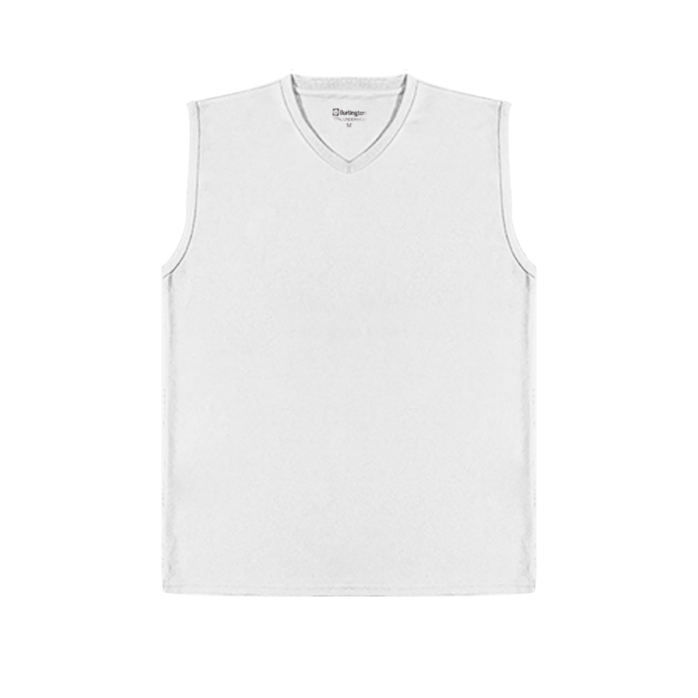 Burlington Men's OVERRUNS Cotton-Rich V-Neck Sleeveless Shirt 1 piece GMSVSCO1 (6671360983145)
