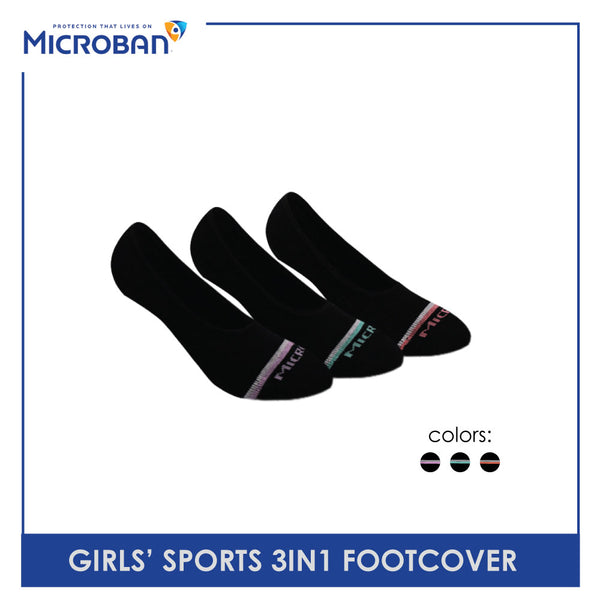 Microban Girls' Cotton Thick Sports Foot Cover 3 pairs in a pack VGSFG1