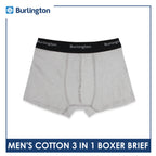 Burlington Men's Cotton Boxer Brief 3 pieces in a pack GTMBBG11