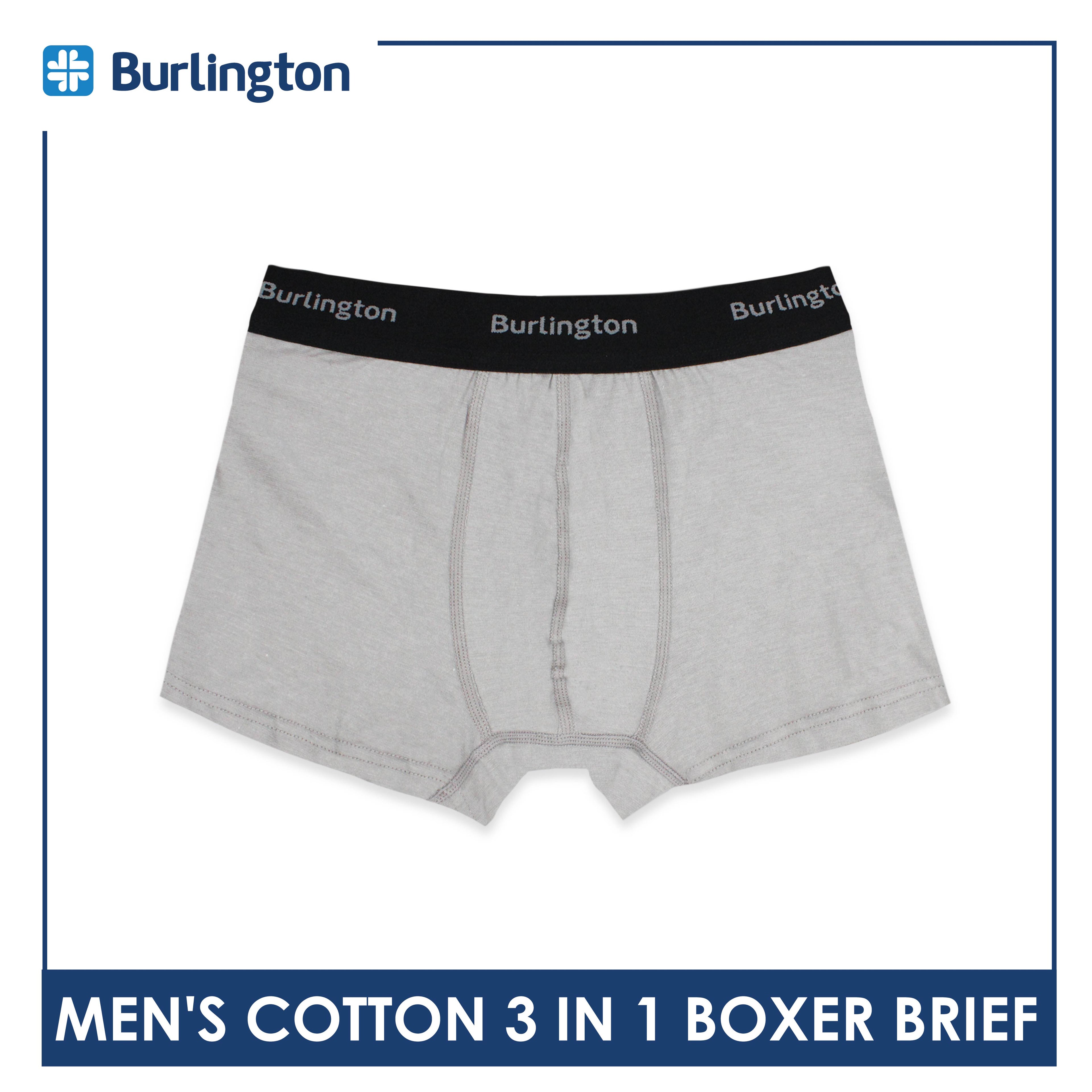 Burlington Men's Cotton Boxer Brief 3 pieces in a pack GTMBBG11