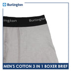 Burlington Men's Cotton Boxer Brief 3 pieces in a pack GTMBBG11