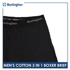 Burlington Men's Cotton Boxer Brief 3 pieces in a pack GTMBBG11