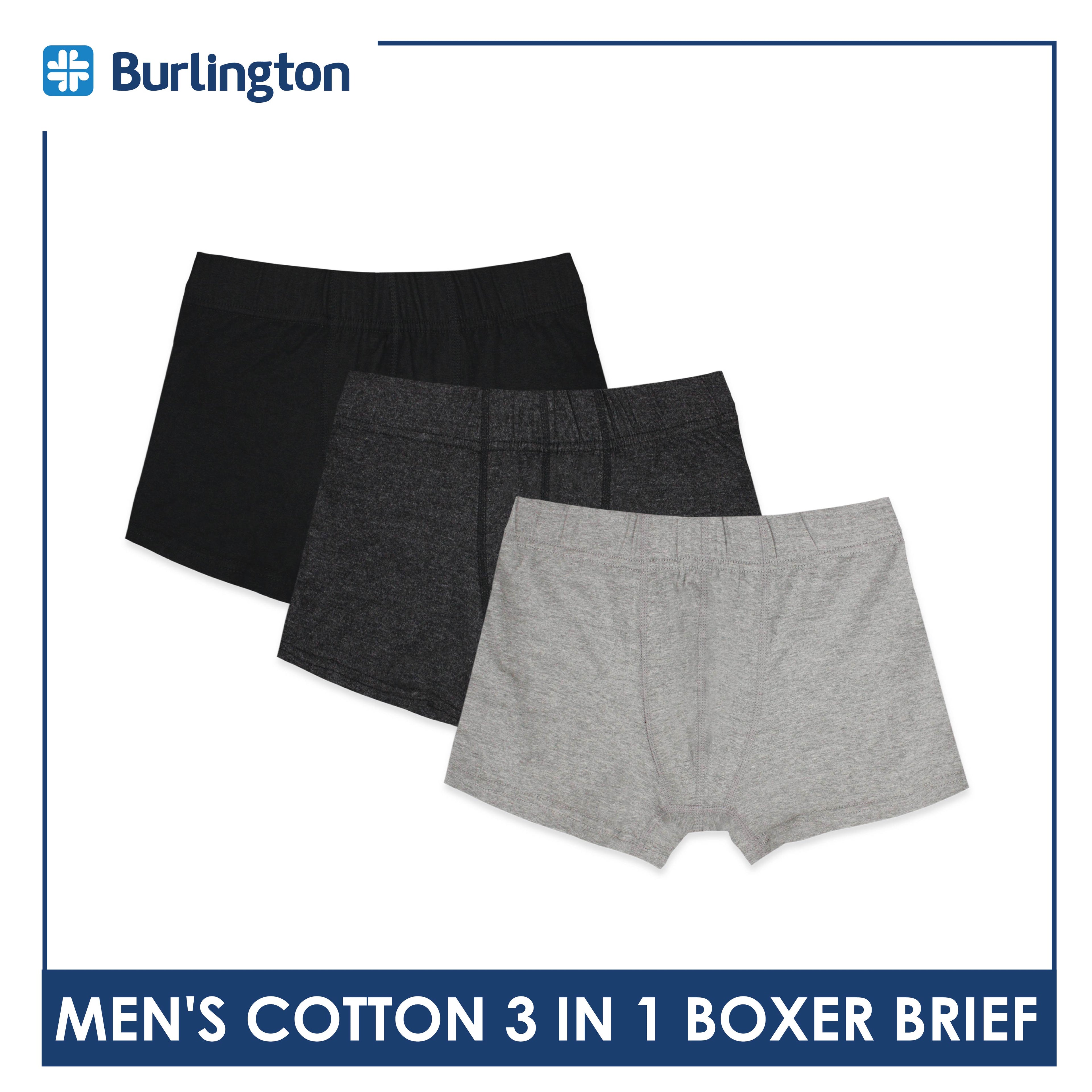 Burlington Men's Cotton Boxer Brief 3 pieces in a pack GTMBBG13