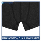 Burlington Men's Cotton Boxer Brief 3 pieces in a pack GTMBBG13
