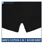 Burlington Men's Cotton Boxer Brief 3 pieces in a pack GTMBBG13