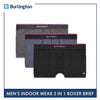 Burlington Men's Cotton Boxer Brief 3 pieces in a pack Classics Underwear GTMBBVG0401