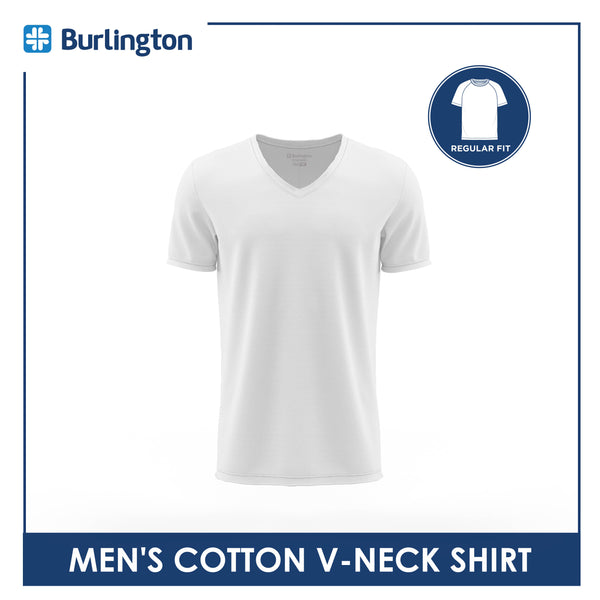 Burlington Men's Cotton Classic Regular Fit V-Neck Shirt 1 piece GTMSCV1