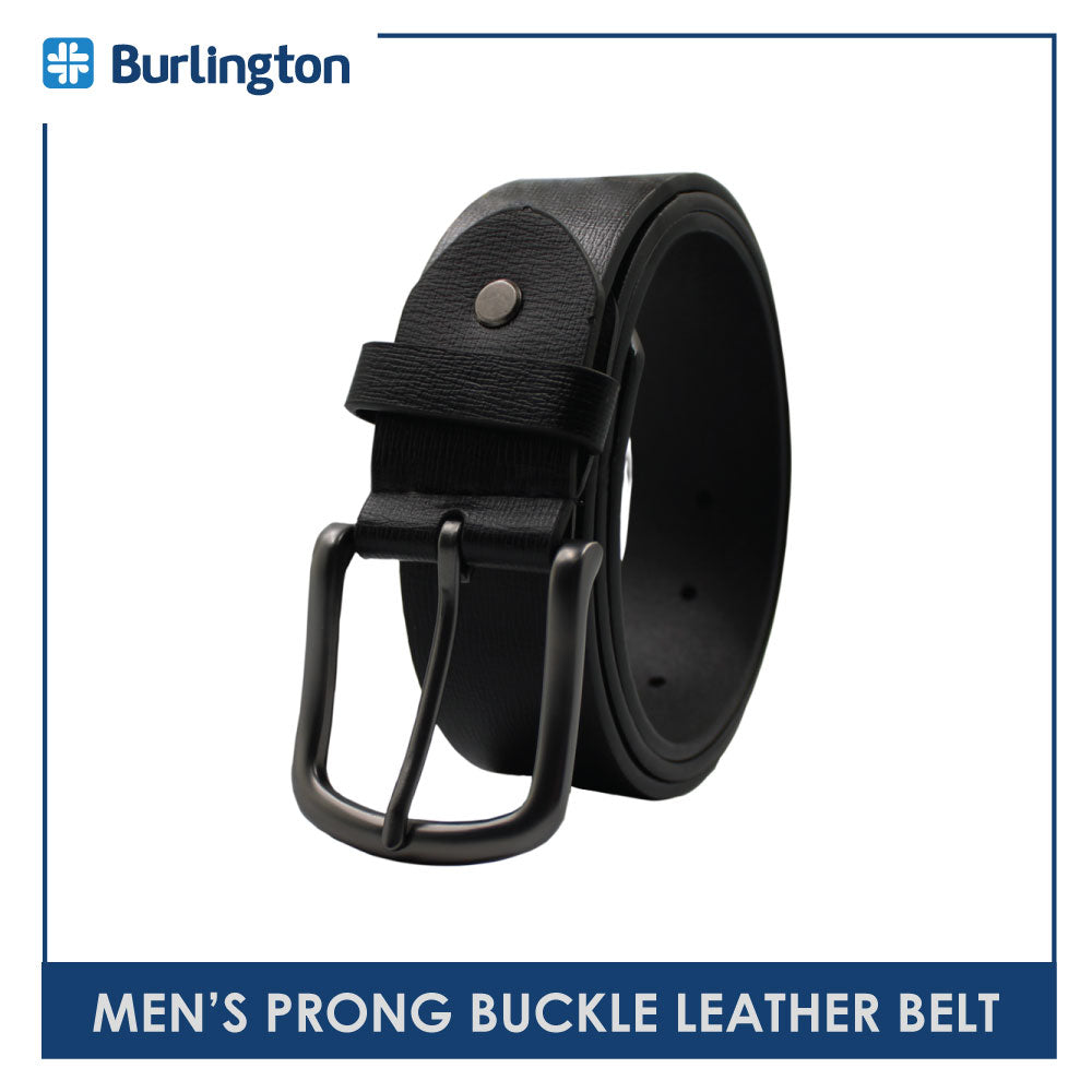 Men's Leather Belt with Prong Buckle - Main Image