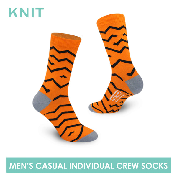 Knit Men's Zigzag Fashion Printed Cotton Crew Casual Socks 1 pair KMC1301