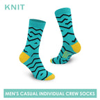 Knit Men’s Zigzag Fashion Printed Cotton Light Performance Crew Socks 1 pair KMC1301