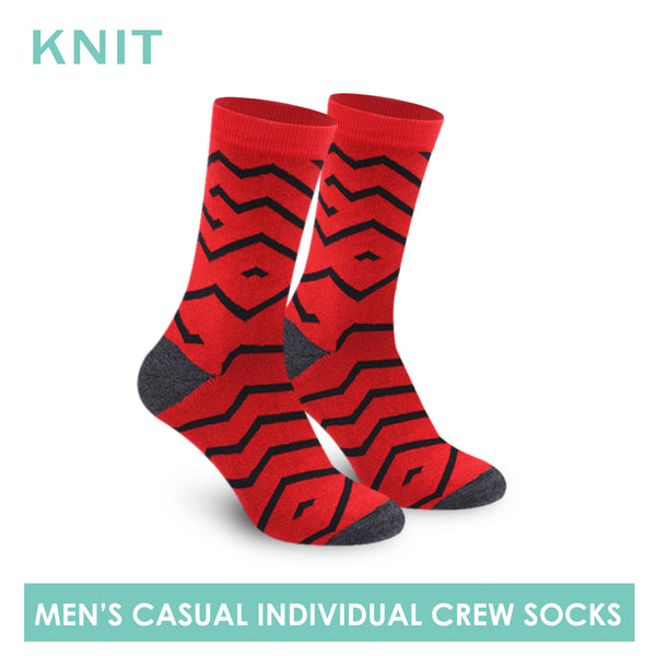 Knit Men's Zigzag Fashion Printed Cotton Crew Casual Socks 1 pair KMC1301