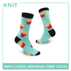 Knit Men's French Fries Cotton Light Performance Crew Socks 1 Pair KMC2202