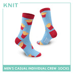 Knit Men's French Fries Cotton Light Performance Crew Socks 1 Pair KMC2202