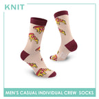 Knit Men's Pizza Cotton Light Performance Crew Socks 1 Pair KMC2203