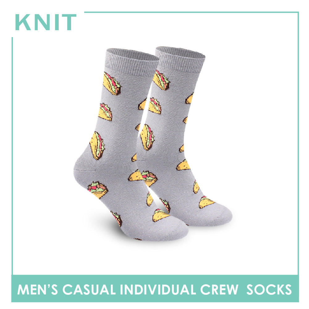 Knit Men's Taco Cotton Light Performance Crew Socks 1 Pair KMC2301