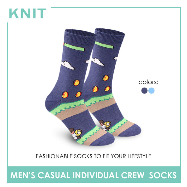 Knit Men's Retro Games Cotton Crew Lite Casual Socks 1 Pair KMC2304