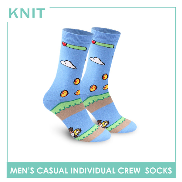 Knit Men's Retro Games Cotton Crew Lite Casual Socks 1 Pair KMC2304