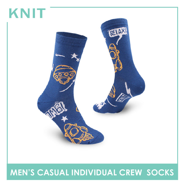Knit Men's OMG UFO Cotton Crew Lite Casual Socks 1 Pair KMC2305