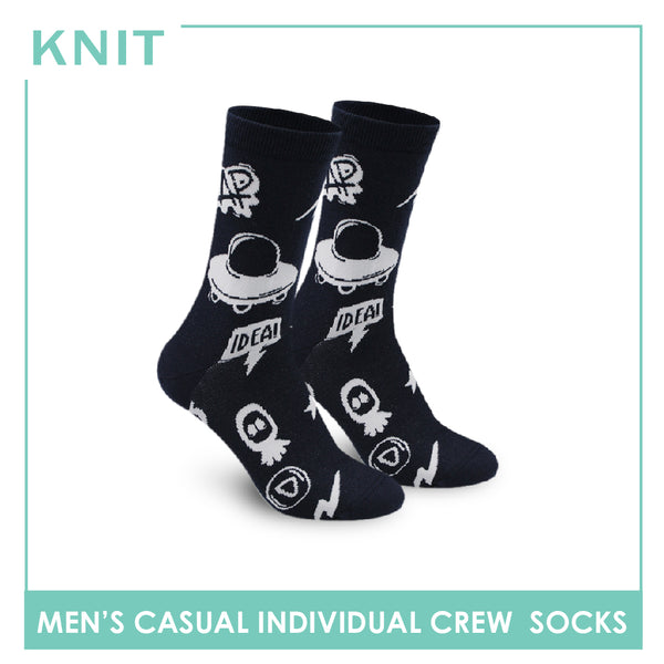 Knit Men's UFO Alien Cotton Crew Lite Casual Socks 1 pair KMC2307