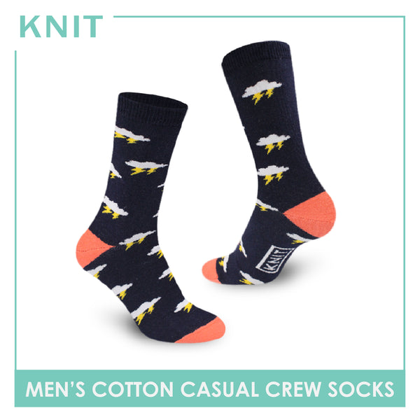 Knit Men's Clouds Thunder Cotton Lite Casual Crew Socks 1 pair KMC2403