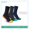 Knit KMCG4 Men's Cotton Crew Casual Socks 3 pairs in a pack