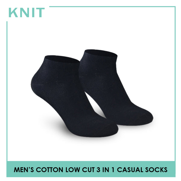 Knit KMCG8 Men's Cotton Low Cut Casual Socks 3-in-1 Pack (4759916642409)