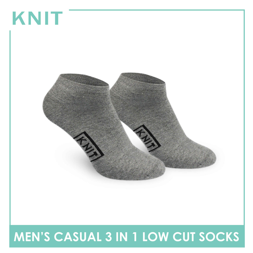 Knit Men’s Cotton Low Cut 3-in-1 Thin Casual Socks KMCKG1