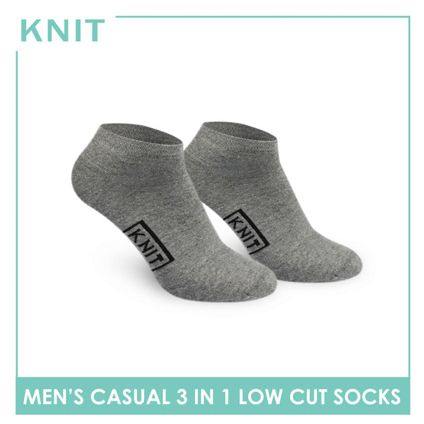 Knit Men's Cotton Low Cut 3 pairs in a pack Lite Casual Socks KMCKG1
