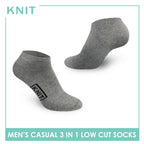 Knit Men’s Cotton Low Cut 3-in-1 Thin Casual Socks KMCKG1