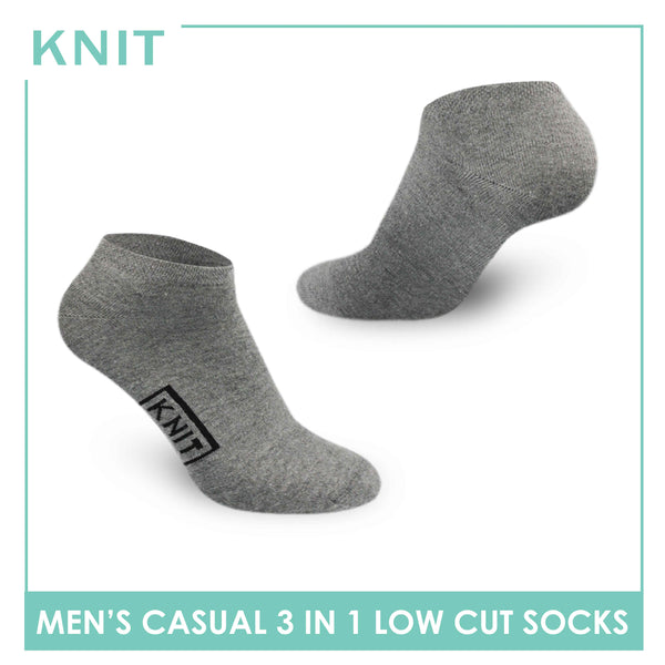 Knit Men's Cotton Low Cut 3 pairs in a pack Lite Casual Socks KMCKG1