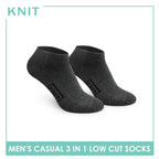 Knit Men’s Cotton Low Cut 3-in-1 Thin Casual Socks KMCKG1