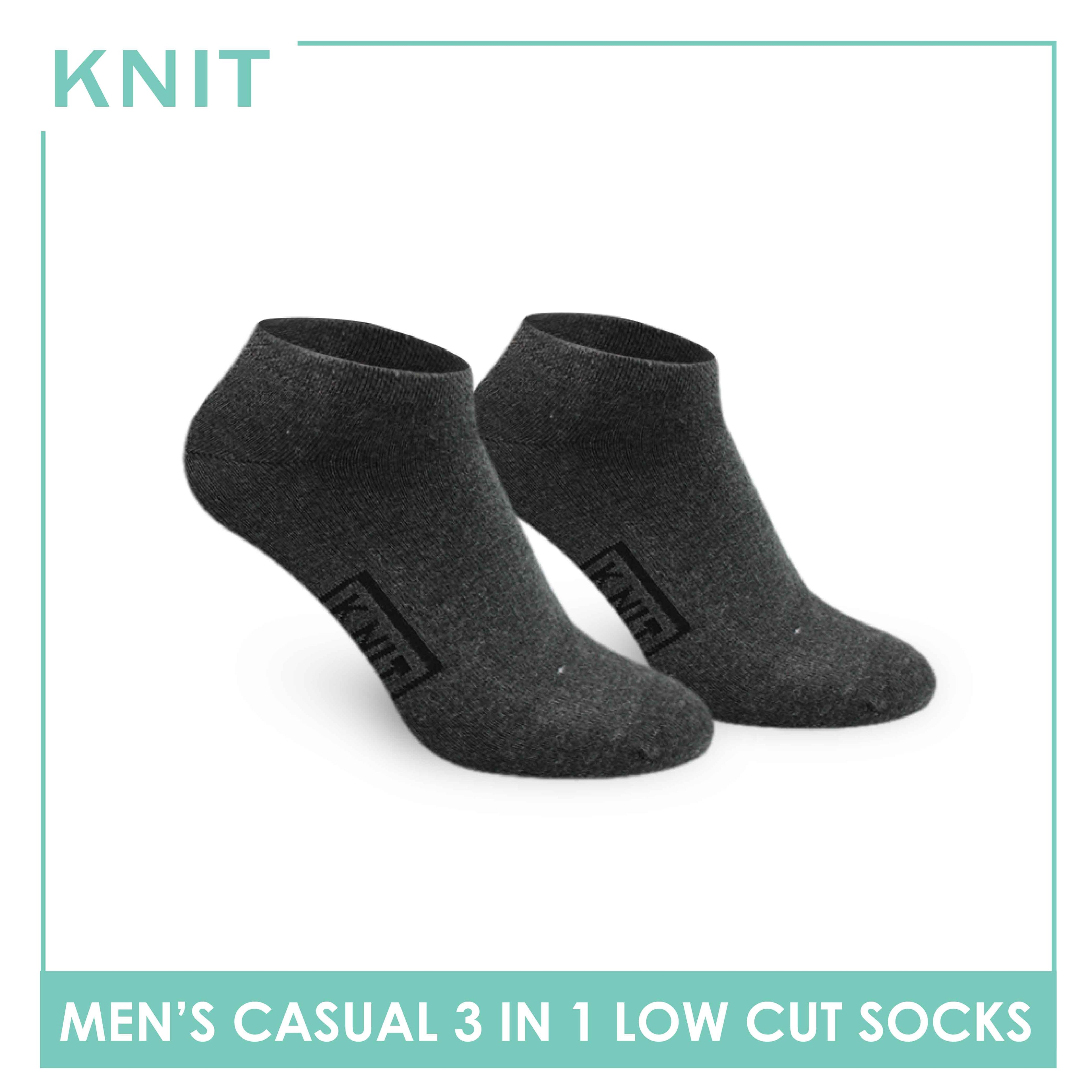 Knit Men’s Cotton Low Cut 3-in-1 Thin Casual Socks KMCKG1