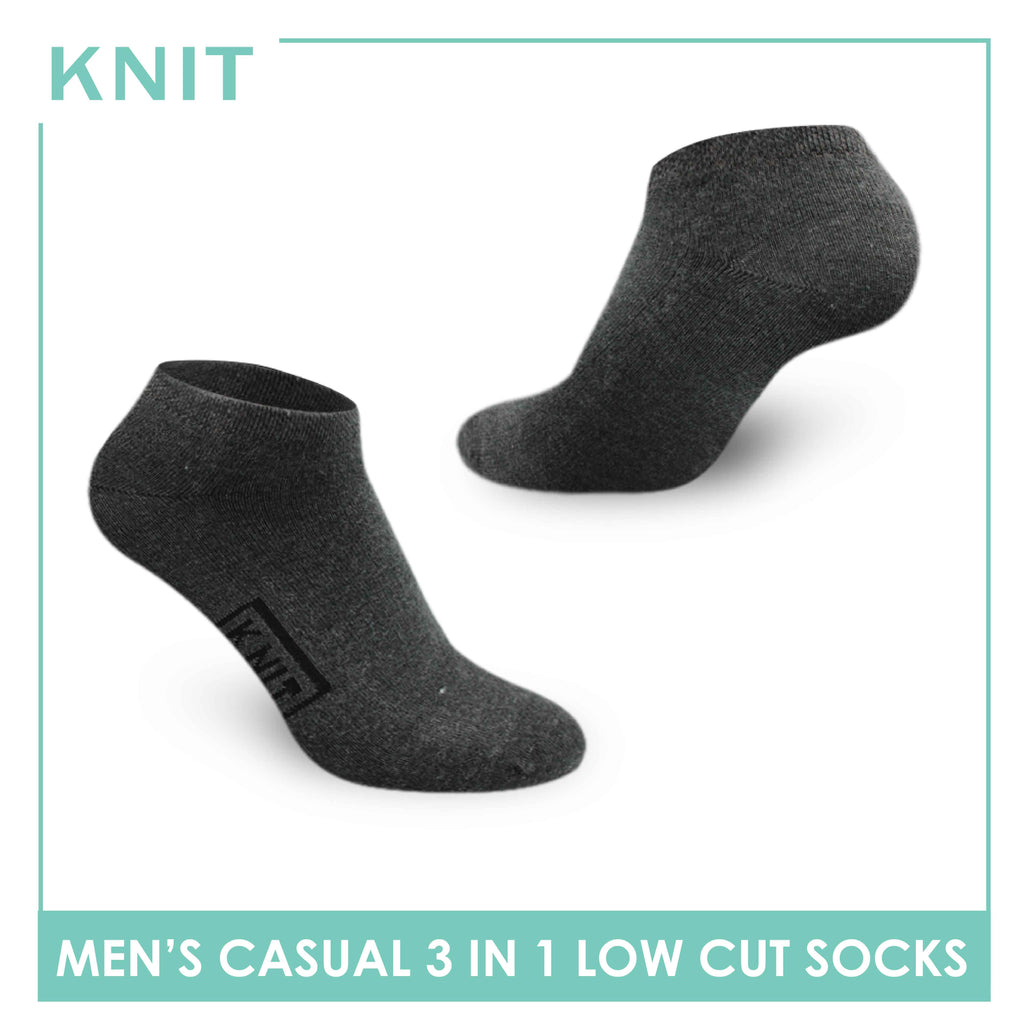Knit Men’s Cotton Low Cut 3-in-1 Thin Casual Socks KMCKG1