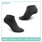 Knit Men’s Cotton Low Cut 3-in-1 Thin Casual Socks KMCKG1