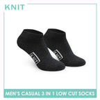 Knit Men’s Cotton Low Cut 3-in-1 Thin Casual Socks KMCKG1