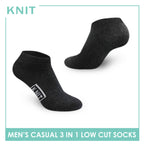 Knit Men’s Cotton Low Cut 3-in-1 Thin Casual Socks KMCKG1