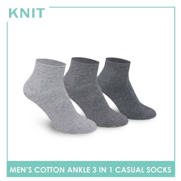 Knit Men’s Cotton Ankle 3-in-1 Lite Casual Socks KMCKG2 (6694446301289)