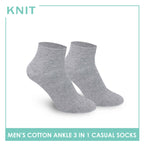 Knit Men’s Cotton Ankle 3-in-1 Lite Casual Socks KMCKG2 (6694446301289)