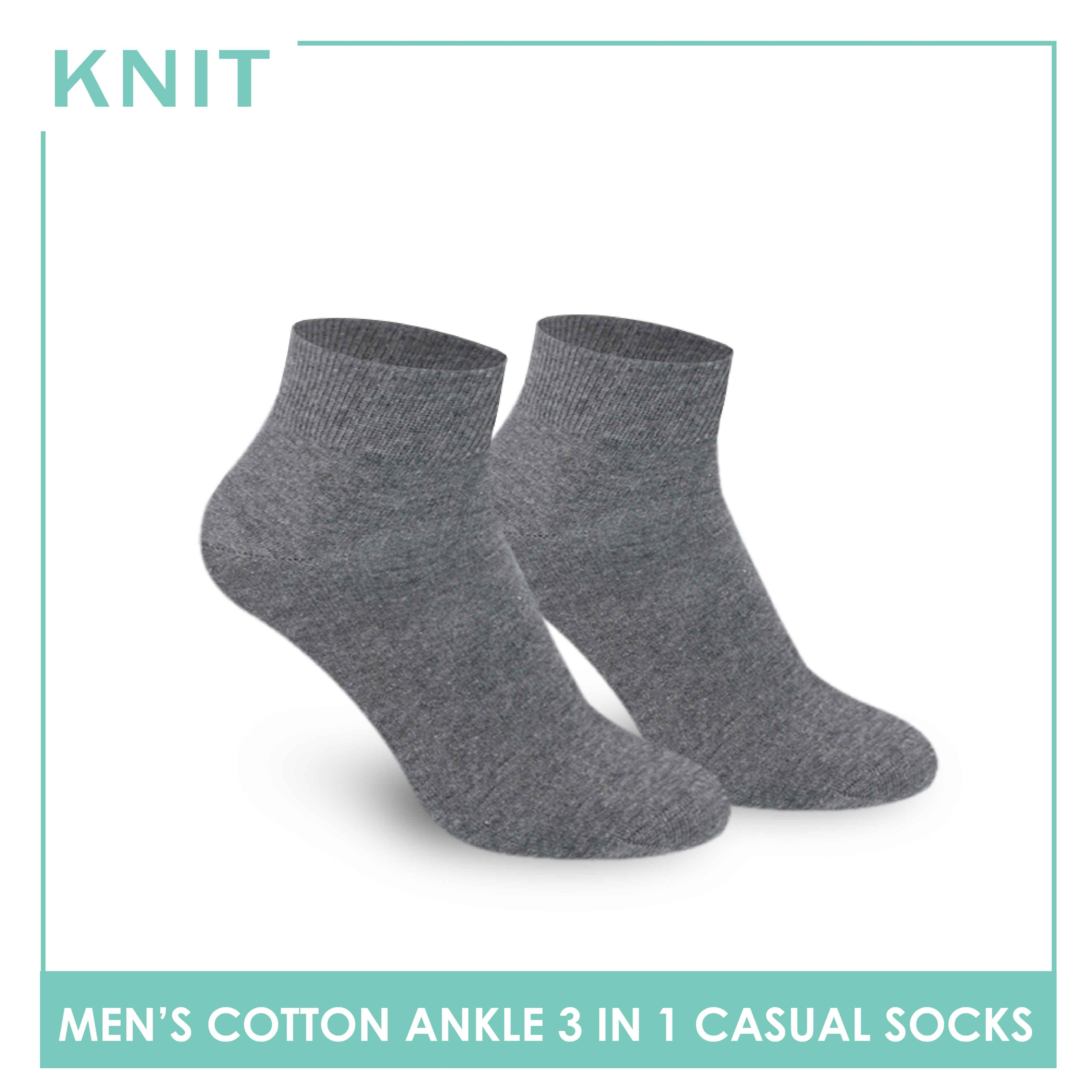 Knit Men’s Cotton Ankle 3-in-1 Lite Casual Socks KMCKG2 (6694446301289)