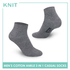 Knit Men’s Cotton Ankle 3-in-1 Lite Casual Socks KMCKG2 (6694446301289)