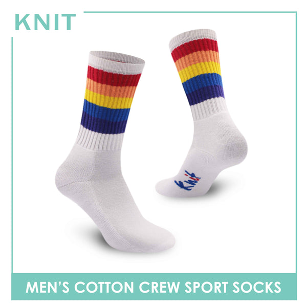 Knit Men's Retro Fashion Printed Cotton Crew Casual Socks 1 pair KMS4