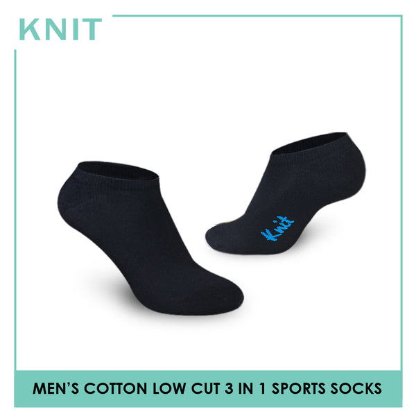 Knit KMSG1 Men's Cotton Low Cut Sports Socks 3-in-1 Pack (4759963828329)