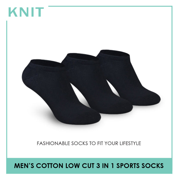 Knit KMSG1 Men's Cotton Low Cut Sports Socks 3-in-1 Pack (4759963828329)