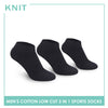 Knit Men's Cotton Ankle 3 pairs in a pack Thick Sports Socks KMSKG1