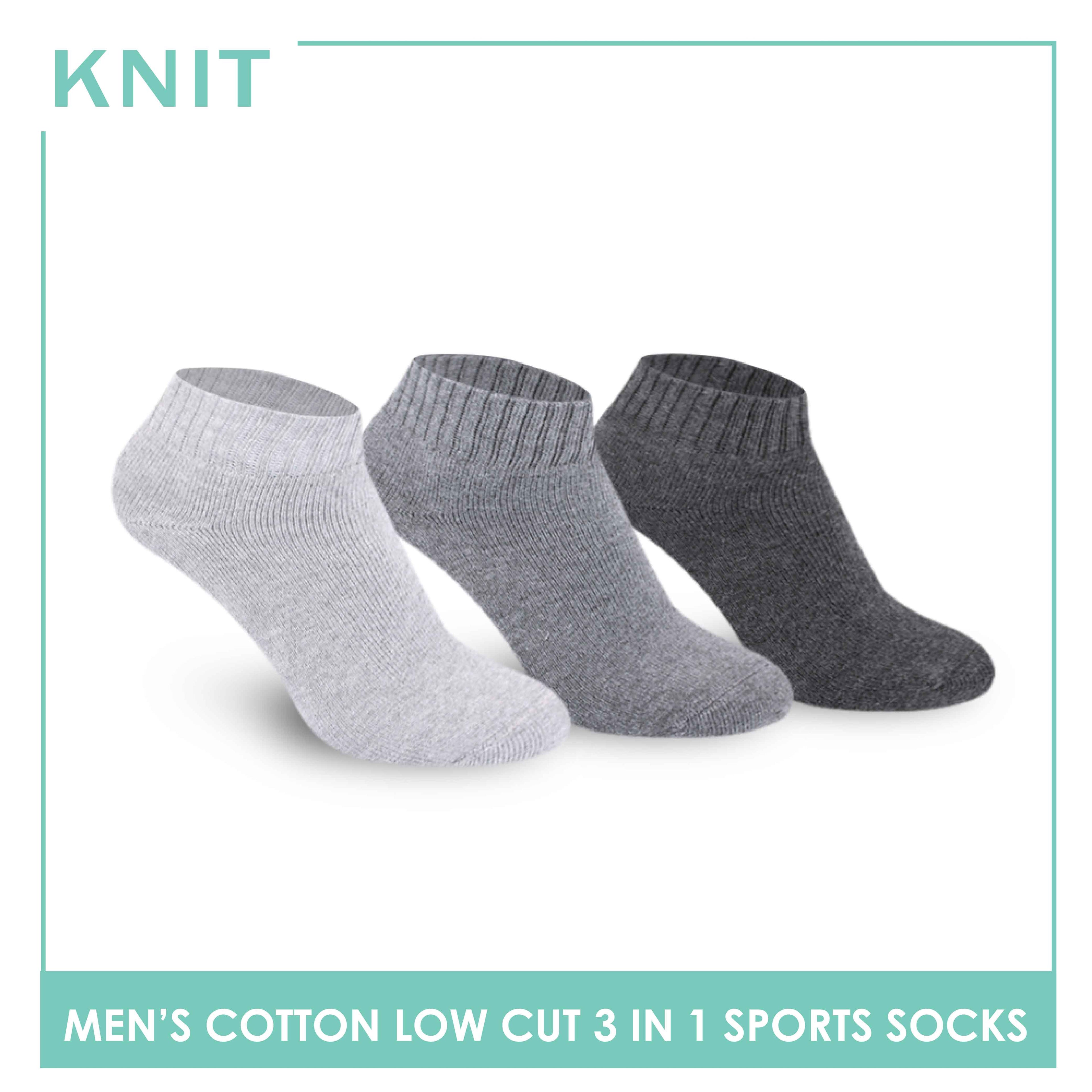 Knit Men’s Cotton Ankle 3-in-1 Thick Sports Socks KMSKG1 (6694447906921)